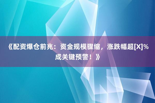 《配资爆仓前兆：资金规模骤缩，涨跌幅超[X]%成关键预警！》