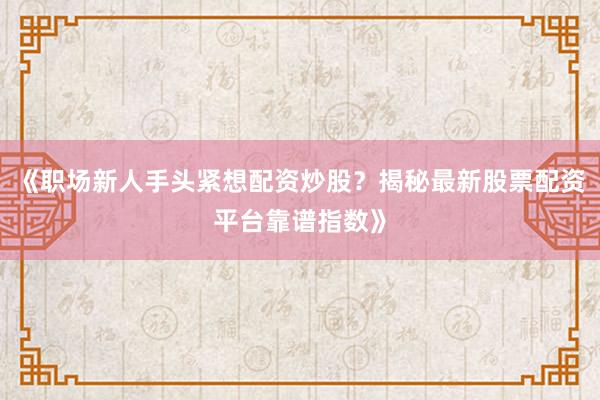 《职场新人手头紧想配资炒股？揭秘最新股票配资平台靠谱指数》