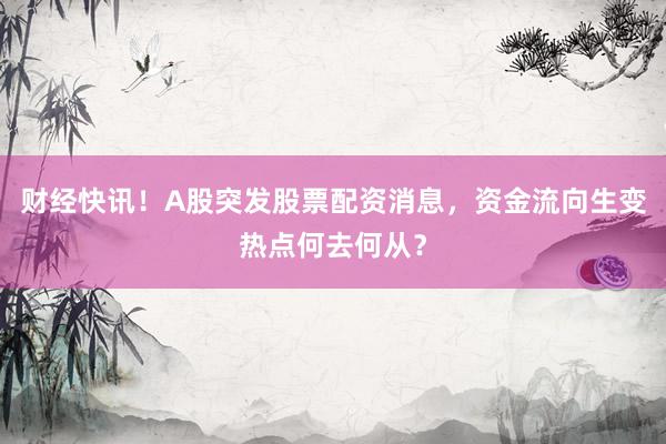财经快讯！A股突发股票配资消息，资金流向生变热点何去何从？