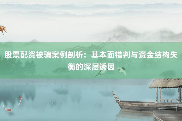股票配资被骗案例剖析：基本面错判与资金结构失衡的深层诱因