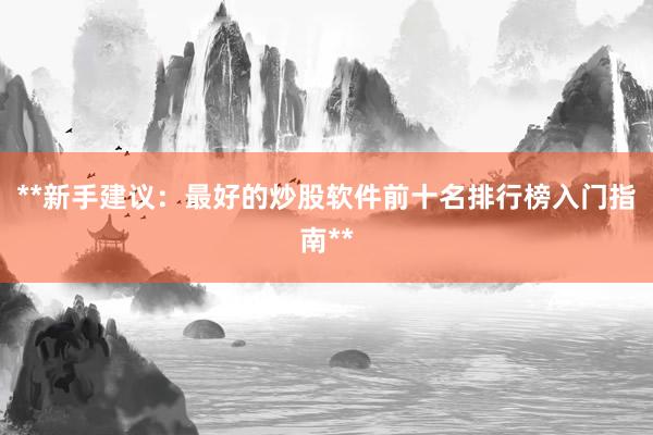 **新手建议：最好的炒股软件前十名排行榜入门指南**