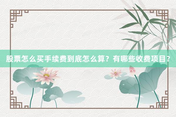 股票怎么买手续费到底怎么算？有哪些收费项目？